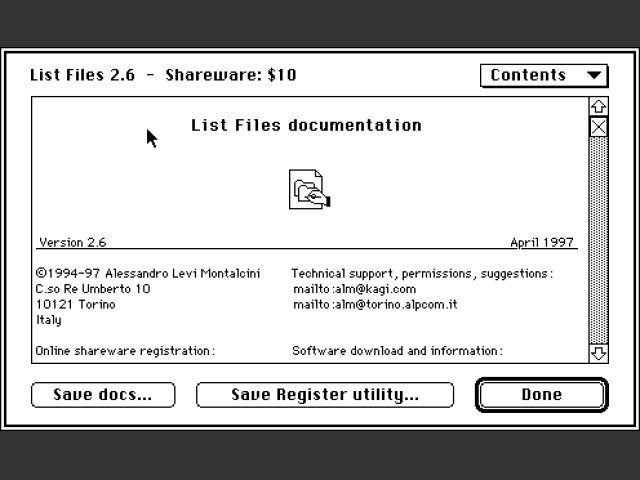 List Files 2.5.4 & 2.6 (1997)