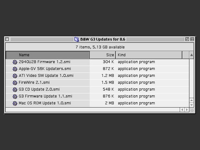 B&W G3 Updates for Mac OS 8.6 (1999)