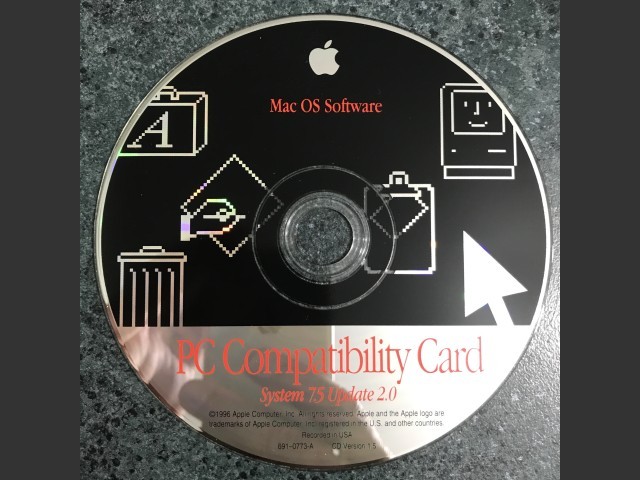 691-0773-A,,PC Compatibility Card. Mac OS Software. System 7.5 Update 2.0. Disc v1.5... (1996)