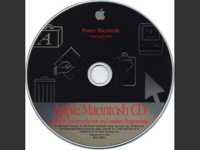 691-0886-A,D,Power Macintosh 7500 und 8500. SSW v7.5.2. Disc v1.1 (CD) [German] (1995)