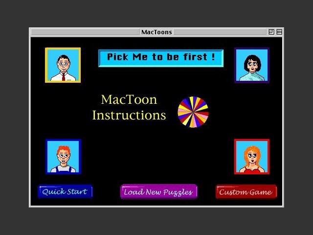 MacToons main menu screen 