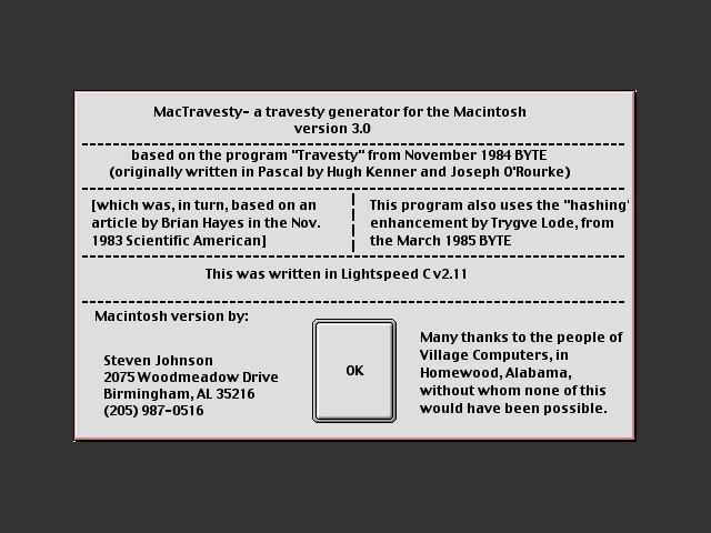 Travesty 3.0 (1988)