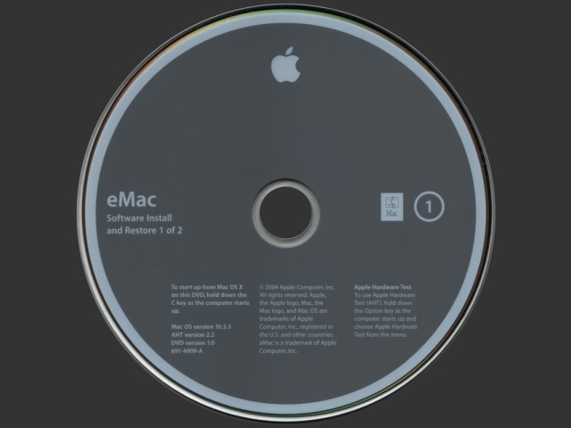 Mac OS X 10.3.3 (eMac G4) (AHT 2.0) (DVD DL) (2004)
