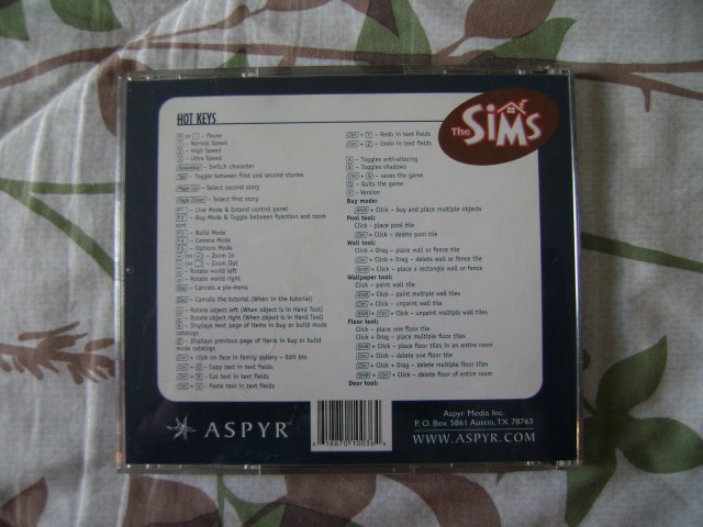 The Sims (2000) CD back 