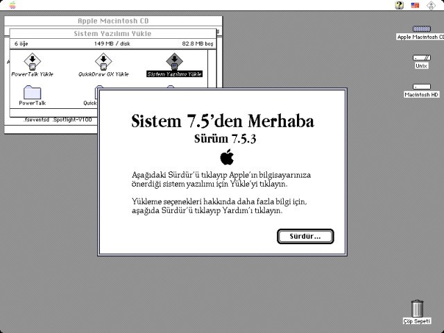 Welcome to System 7.5 Installer / Sistem 7.5 Yükleyiciden merhaba 
