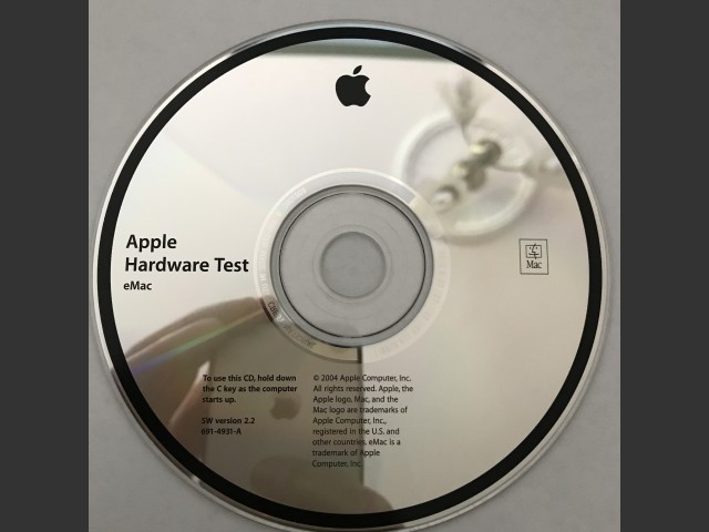 691-4931-A,,Apple Hardware Test v2.2. eMac (CD) (2004)
