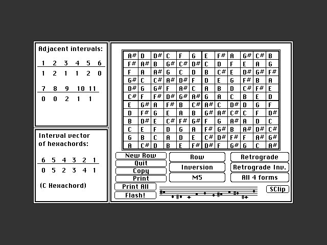 A "magic square" matrix of Webern's row for "Lulu" 