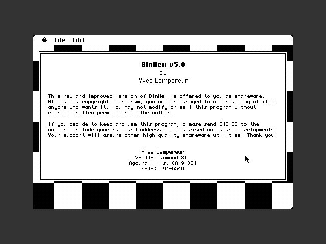 BinHex 5.0 (1985)