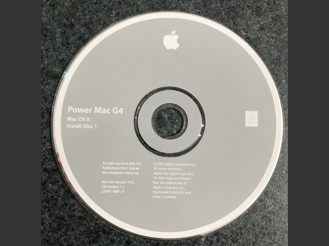 Power Mac G4. Mac OS X v10.2 Install 2002 (CD) (2002)