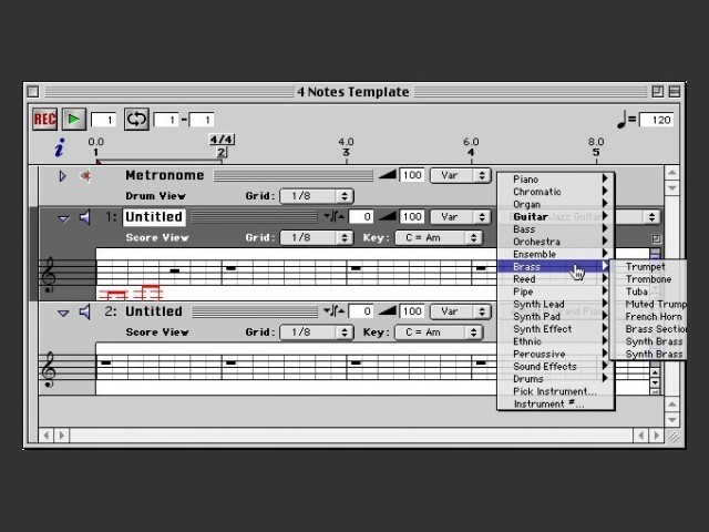 Easy Beat 1.2 composing interface 