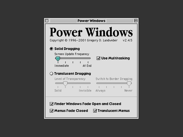 Power Windows Control Panel 
