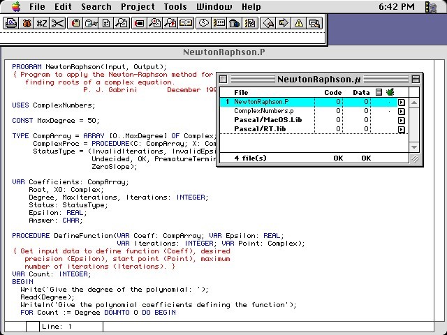 CodeWarrior Gold 68k: Pascal Editor 