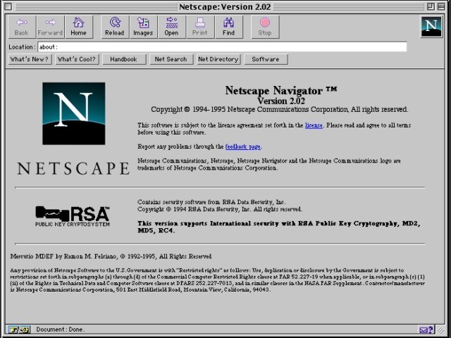 Netscape Navigator 2.x (1996)