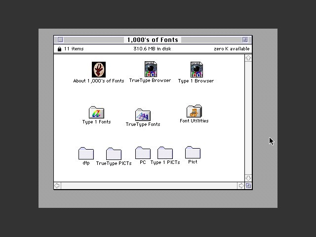 1000s of Fonts for Macintosh (1994)