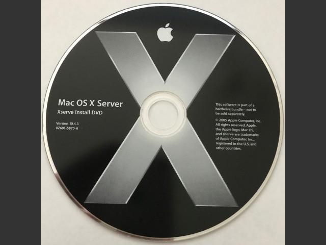 Mac OS X Server 10.4.3 (Xserve) (691-5780-A,0Z) (DVD) (2005)