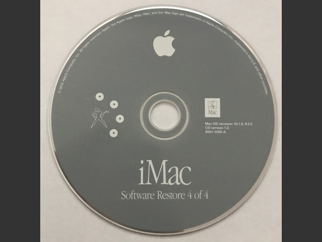 691-3497-A,,iMac. Install & Software Restore (4 CD set) Mac OS v10.1.2, v9.2.2. Disc... (2002)