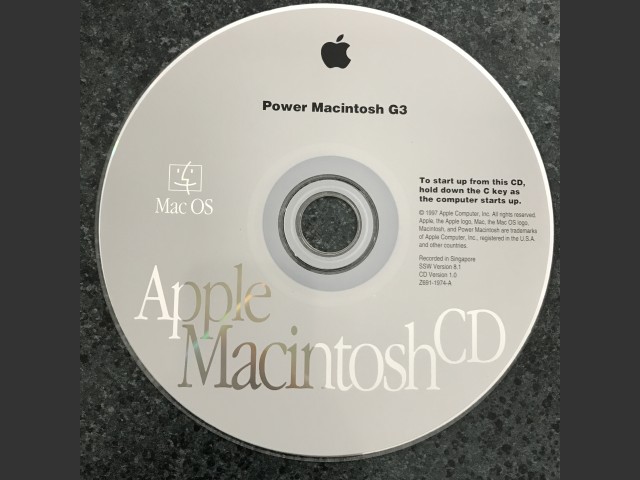 Mac OS 8.1 (Disc 1.0) (G3) (691-1974-A,Z) (CD) (1997)