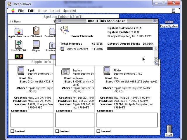 Pippin Mac OS running in SheepShaver 
