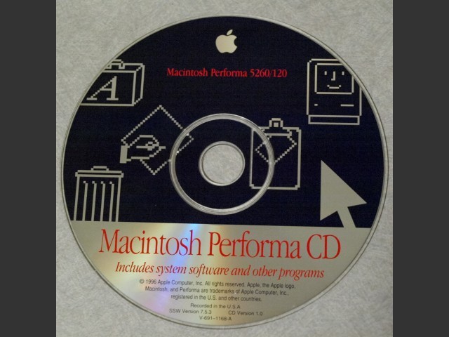 System 7.5.3 (Disc 1.0) (Performa 5260/120) (691-1168-A,V) (CD) (1996)