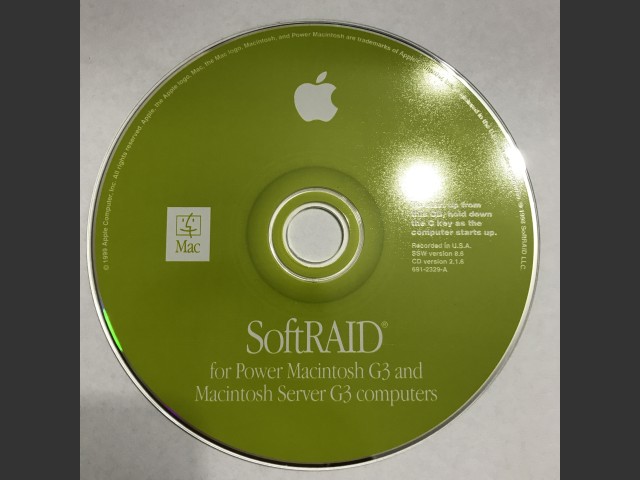 691-2329-A,,SoftRAID for Power Macintosh G3 and Macintosh Server G3 computers. SSW... (1999)