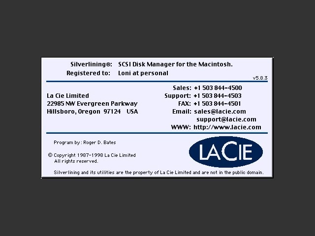 LaCie Silverlining 5.8.3 + Silverlining Lite 2.2.1 (1998)