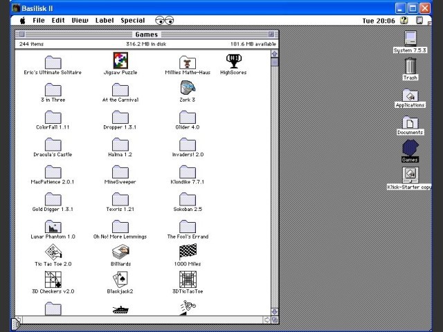 Mac System 7.5.3 for Basilisk (apps and games are included) (1995)