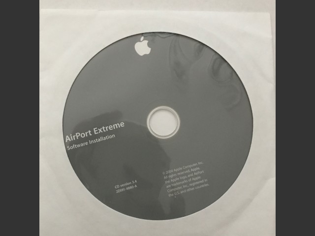 691-4880-A,2Z,AirPort Extreme. Software Installation. Disc v3.4 2004 (CD) (2004)