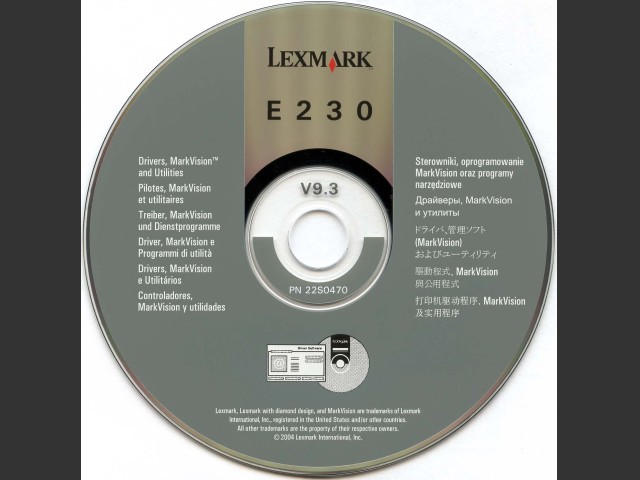 Lexmark Printer Software for E230,E232,E330,E332n (2004)