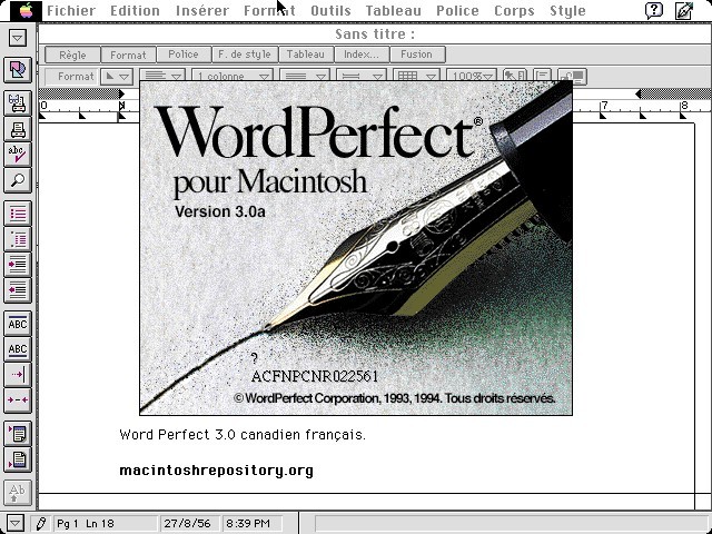 WordPerfect 3.0a [fr_CA] (1994)