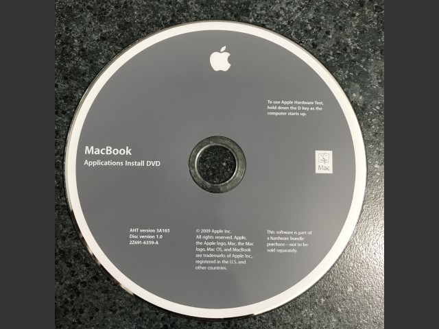 Mac OS X 10.5.6 (Disc 1.0) (MacBook)  (DVD DL) (2009)