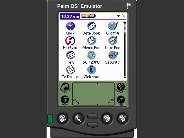 Palm OS Emulator screen 