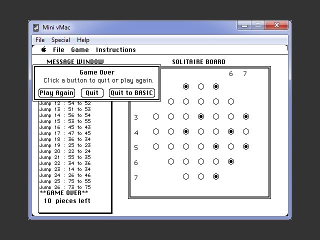 Peg Solitaire (1986)