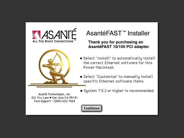 AsantéFAST 10/100 PCI adapter card drivers 4.0 (2001)