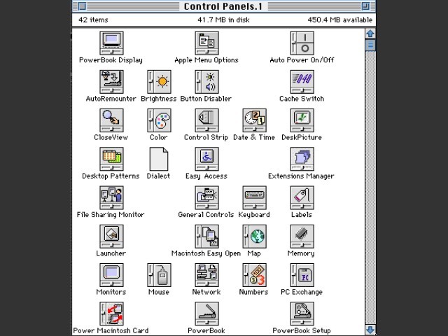 Control Panels PowerBook 100 series (1994)