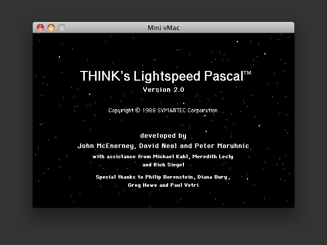 Symantec THINK's Lightspeed Pascal 2.0 (1988)