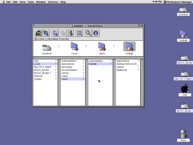 Mac OS X Developer Previews (DP) (1999)