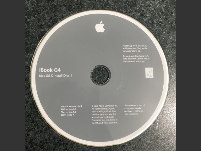Mac OS X 10.4.2 (Disc 1.0) (iBook G4) (AHT 2.5) (DVD DL) (2005)