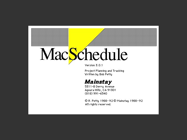 MacSchedule 3.0.1 (1993)