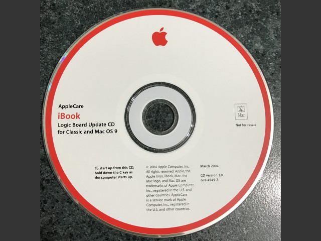 691-4942-A,2Z,AppleCare. iBook. Mac OS X Install 2004-03 (CD) (2003)