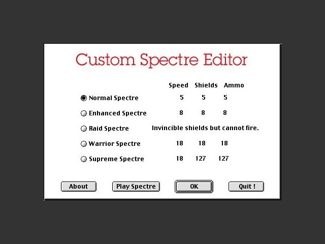 Custom Spectre Editor 