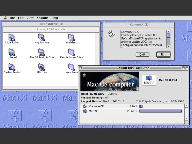 Mac OS 8.2a4c2 (alpha) "Sequins" (1998)