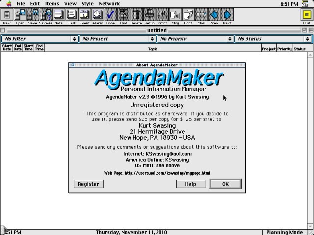 AgendaMaker 2.3 (1996)