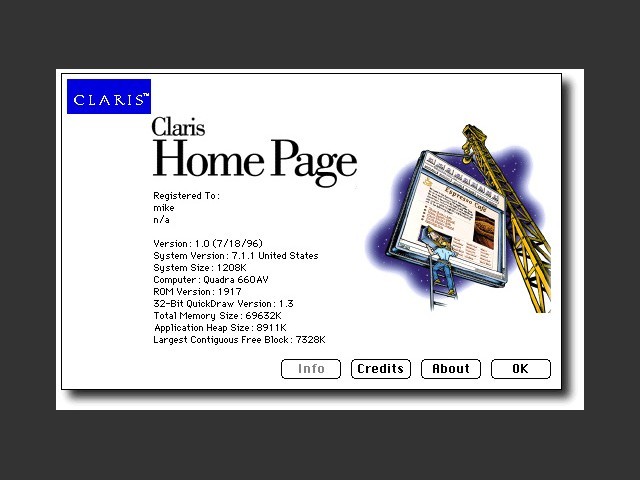 Claris Home Page 1.0 (1996)