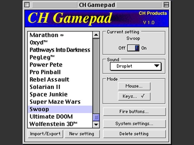 CH Gamepad for Macintosh (1996)