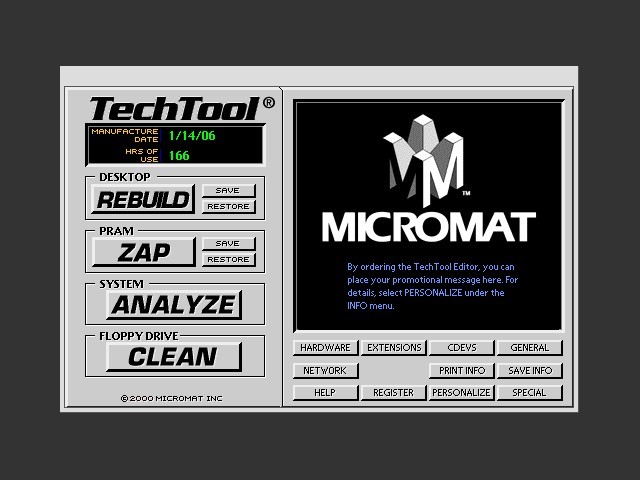 TechTool screen 