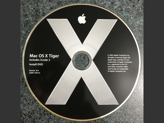 691-5305-A,2Z,Mac OS X v10.4.0 (8A428) Tiger. Includes Xcode 2. Install Disc 2005 (DVD) (2005)