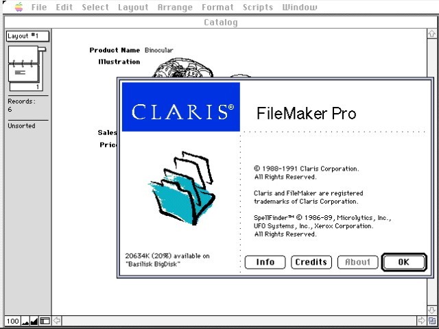 Claris FileMaker Pro 1.x (1991)