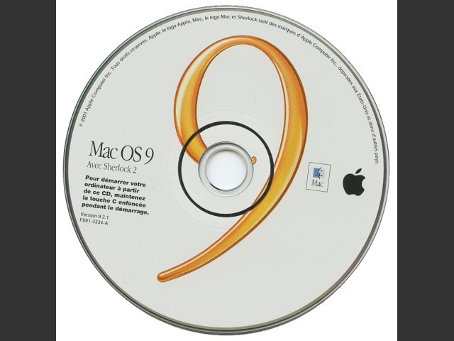 691-3334-A, Mac OS 9.2.1 Français Universel (2001)
