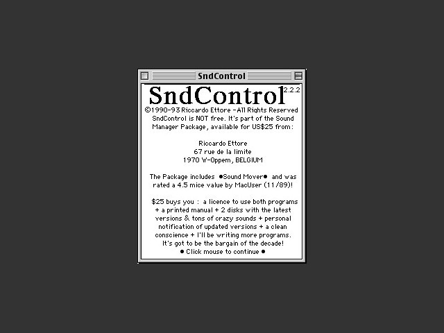About window (SndControl) 