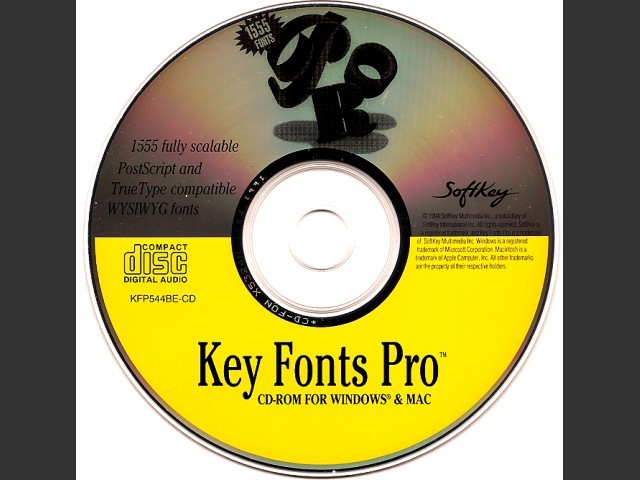 Key Fonts Pro: Mac, Win & NeXT Fonts (1994)